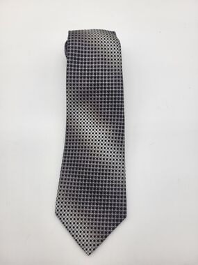 Gianfranco Valentino Gray and Silver Microdot Silk Tie
